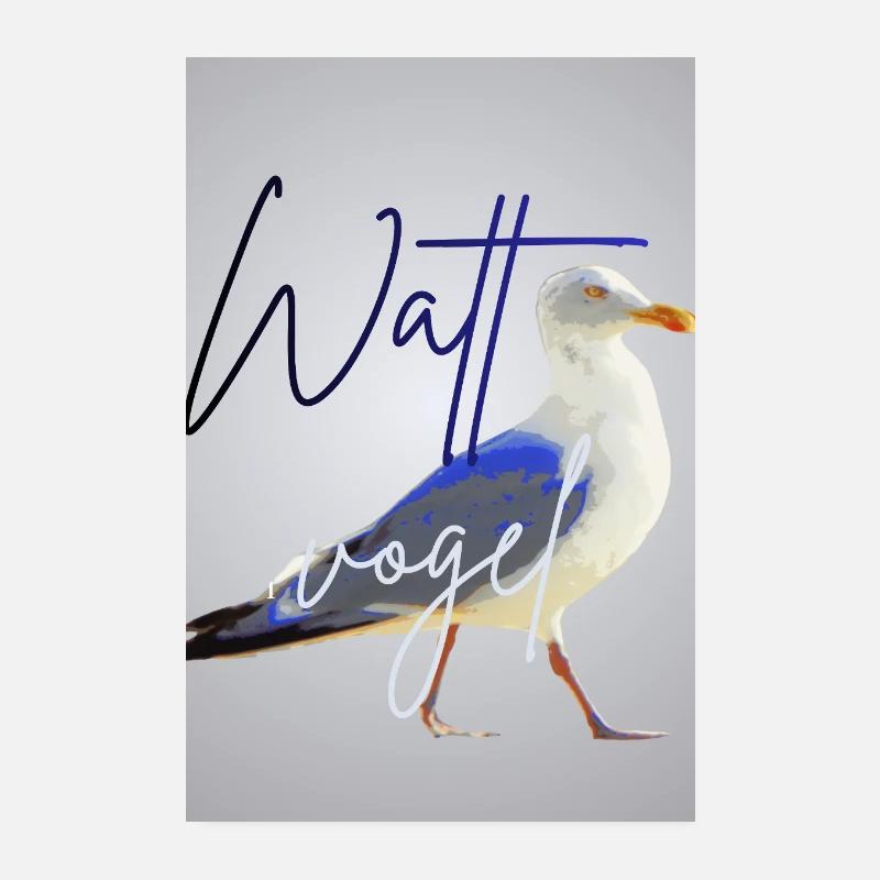 Wattvogel_3 - Poster 20x30 cm - Weiß