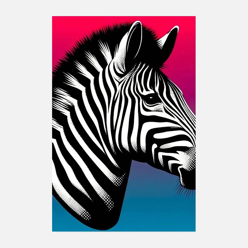 zebra Poster 8" x 12" (20x30 cm)