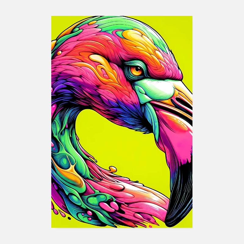 Flamingo - Poster 20x30 cm - Weiß