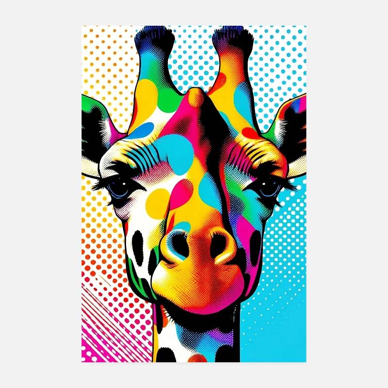 Giraffe Pop Art Poster 8" x 12" (20x30 cm)
