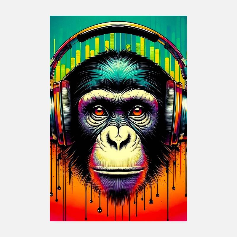 Schimpansen-Affe Poster 20x30 cm