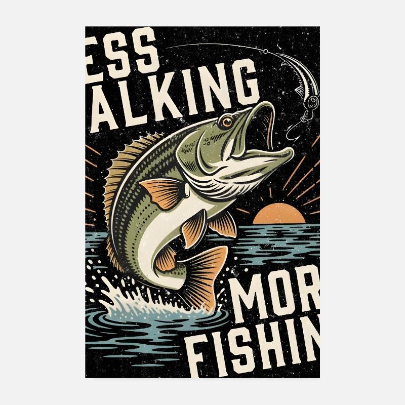 Moins de paroles, plus de pêche Poster 20 x 30 cm
