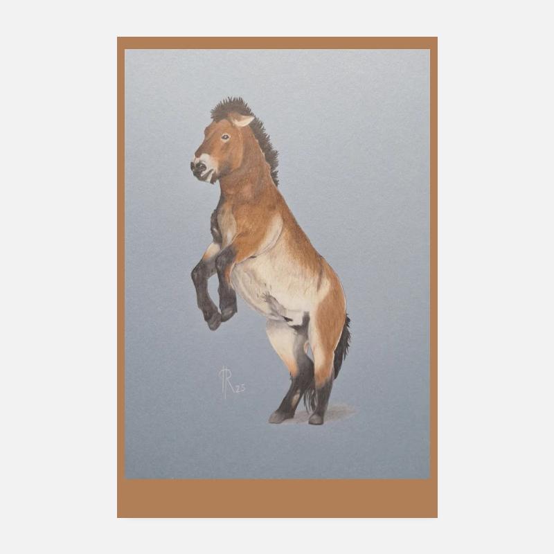 Hochreitendes Pferd Poster 20x30 cm