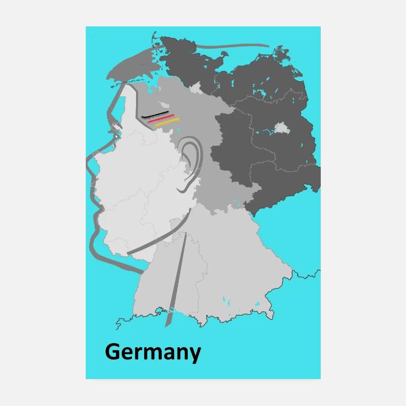 Germany Gradient Map Poster 8" x 12" (20x30 cm)