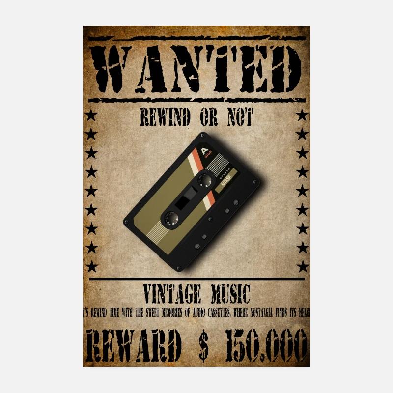 WANTED CASSETTE AUDIO Poster 20 x 30 cm