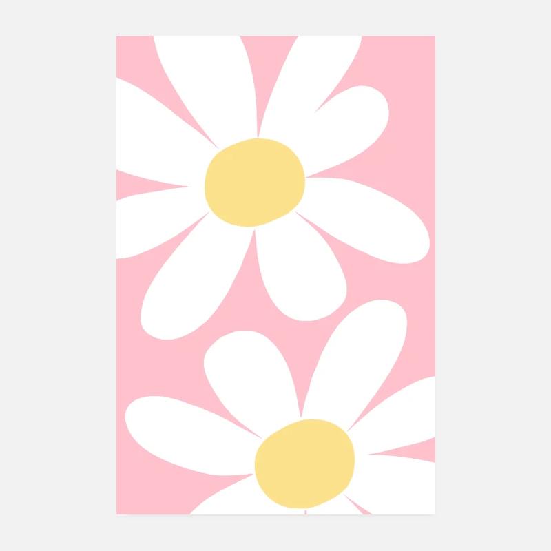 Rosa mit Blumen Poster 20x30 cm