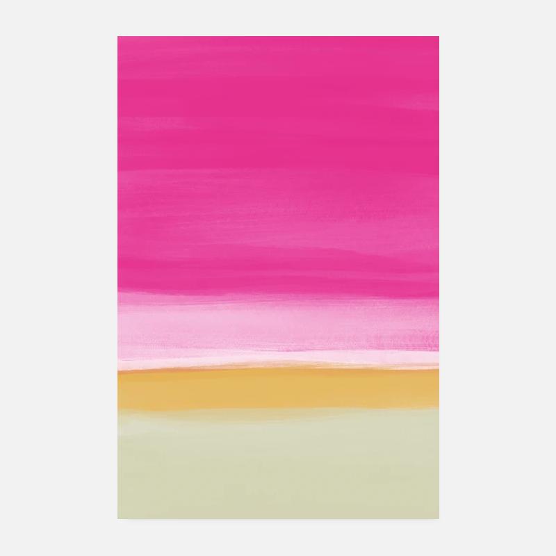 Line study pink yellow Poster 20x30 cm