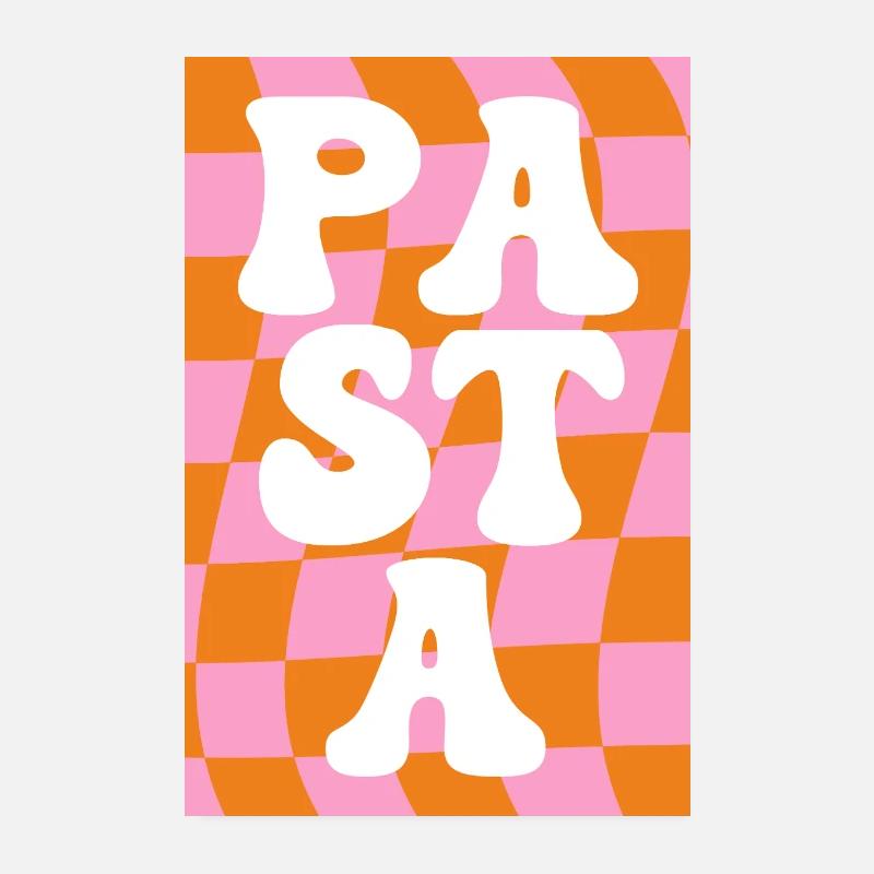 Pasta Retro Check Poster 20 x 30 cm