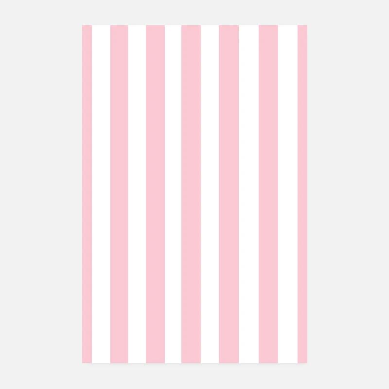 Stripes - pink white personalizable Poster 8" x 12" (20x30 cm)