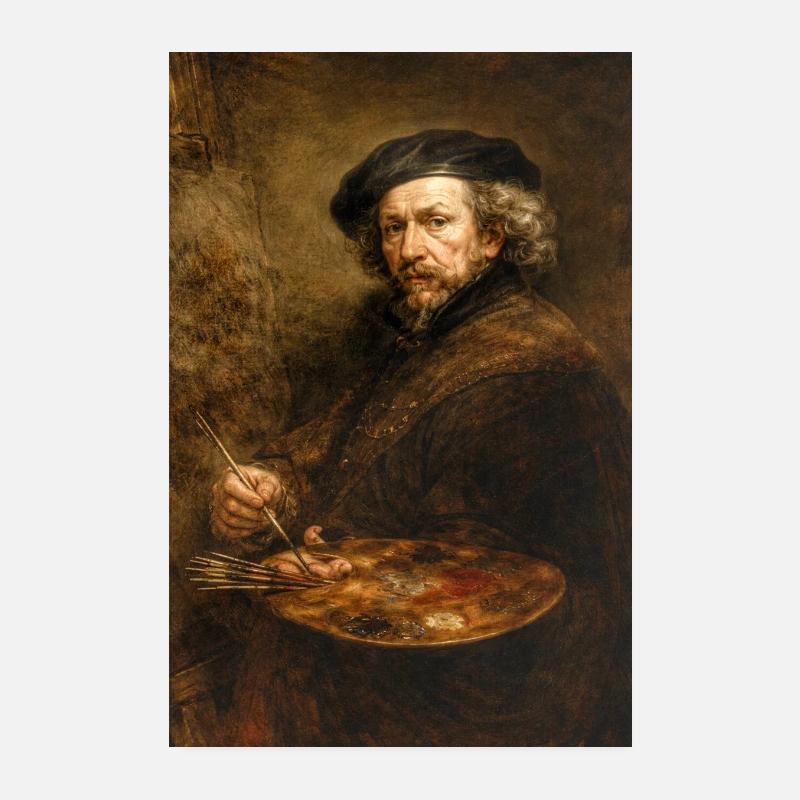 Old Master with Palette Poster 8" x 12" (20x30 cm)