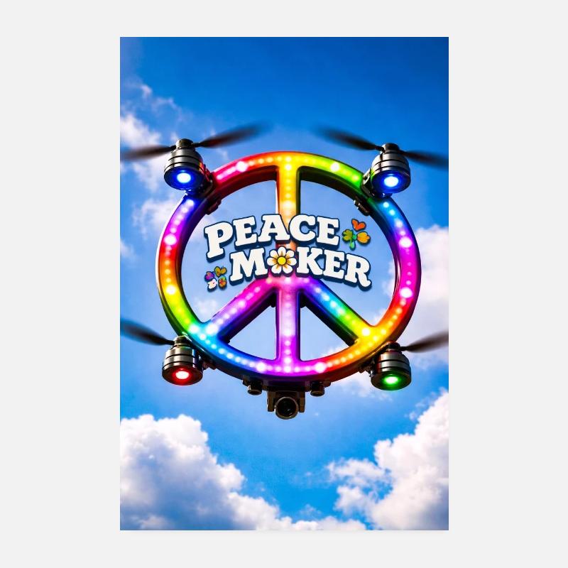 Friedensstifter Regenbogen-LED-Ring Poster 20x30 cm