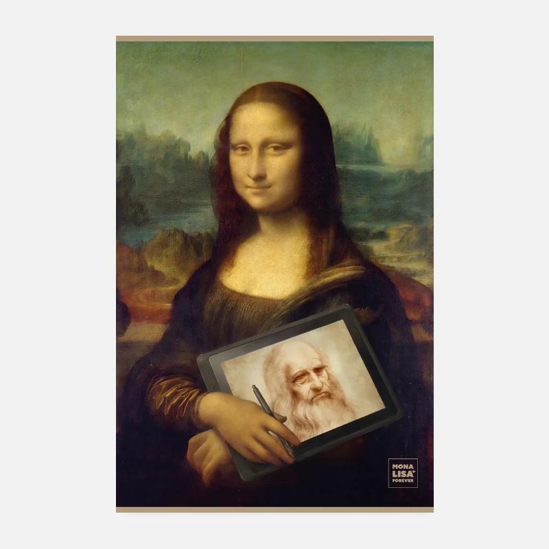 Mélange de sketches de tablette Mona Lisa Poster 20 x 30 cm