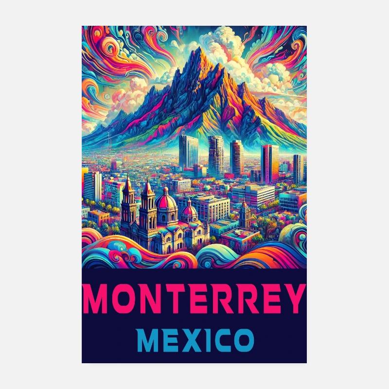 Monterrey Mexico Design Poster 8" x 12" (20x30 cm)