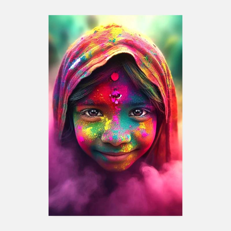 Holi Celebrations in India Poster 8" x 12" (20x30 cm)