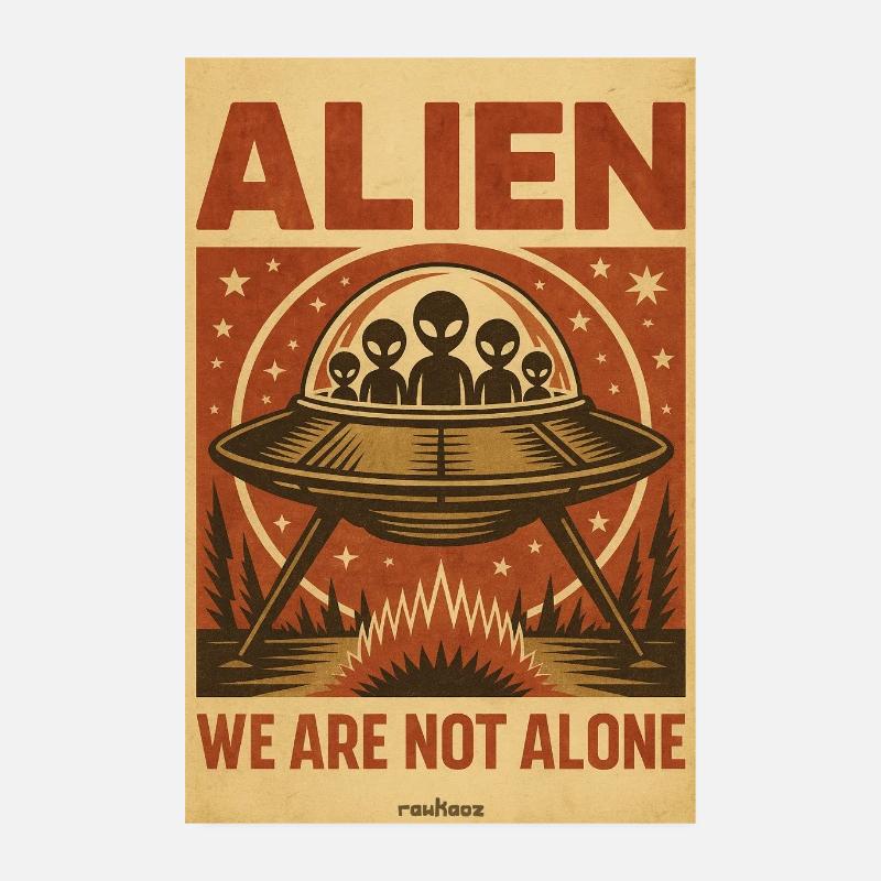 Affiche vintage OVNI Alien Poster 20 x 30 cm
