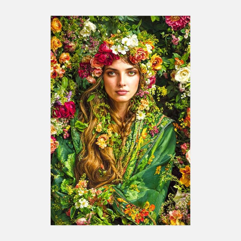 Frühlingsblüte Blumenkrone Poster 20x30 cm