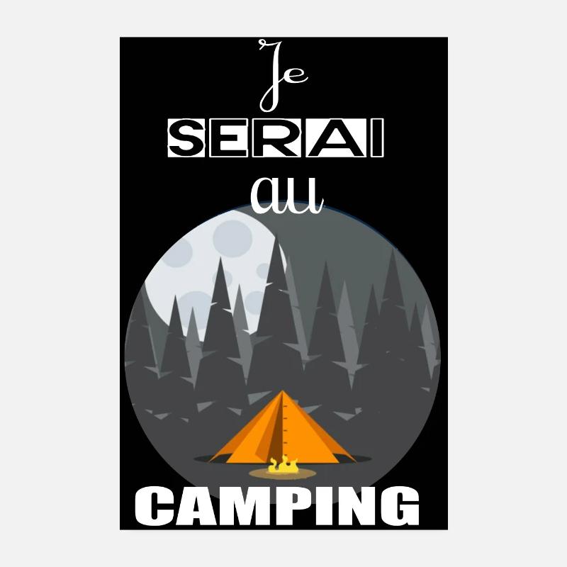 Night camping in the forest Poster 8" x 12" (20x30 cm)