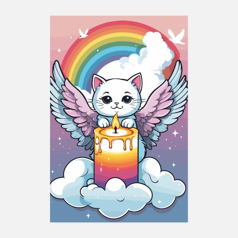 Ange chat mignon Poster 20 x 30 cm