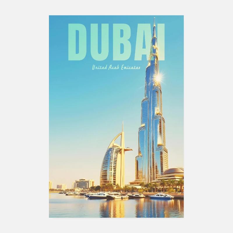 Dubai Skyline – Wüstenmetropole Poster 20x30 cm