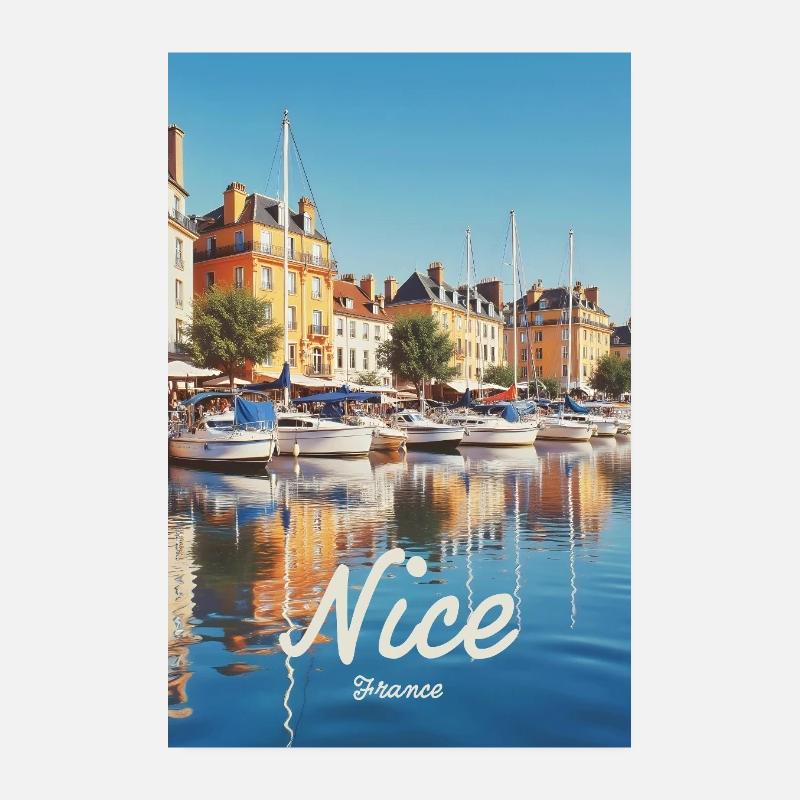Beau port de Nice Poster 20 x 30 cm