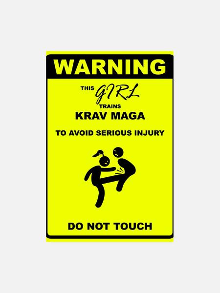 Warnung! Dieses Mädchen macht Krav Maga - Poster 20x30 cm - Weiß - Vorne