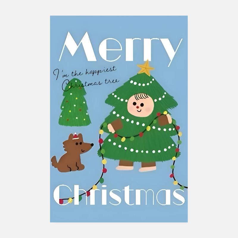 Illustration de sapin de Noël mignon Poster 20 x 30 cm