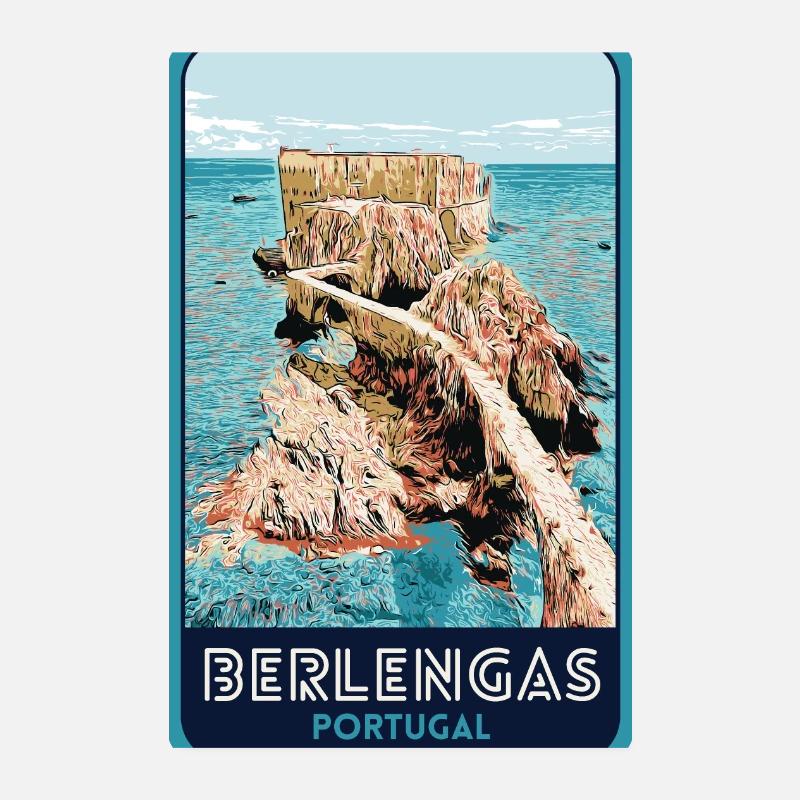 Illustration des Îles Berlengas, Peniche Poster 20 x 30 cm