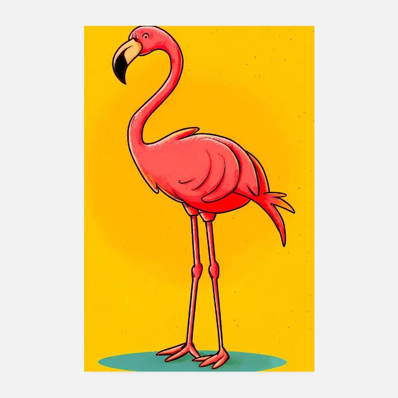 Flamingo - Poster 20x30 cm - Weiß
