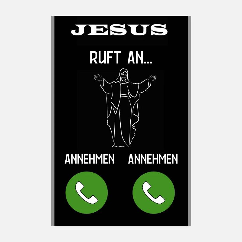 Jesus ruft an - Poster 20x30 cm - Weiß