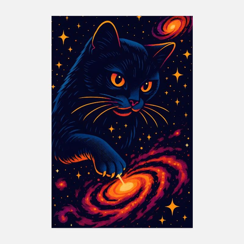 Conception de chat cosmique, Chats d’amour Poster 20 x 30 cm