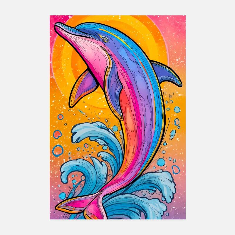 dolphin Poster 8" x 12" (20x30 cm)