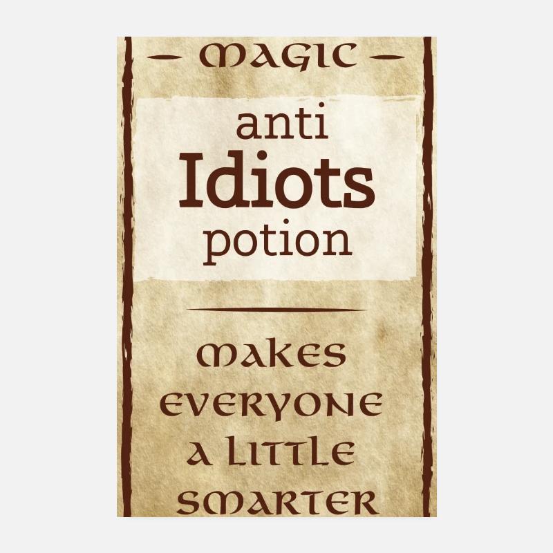 anti idiots - Poster 20 x 30 cm - blanc