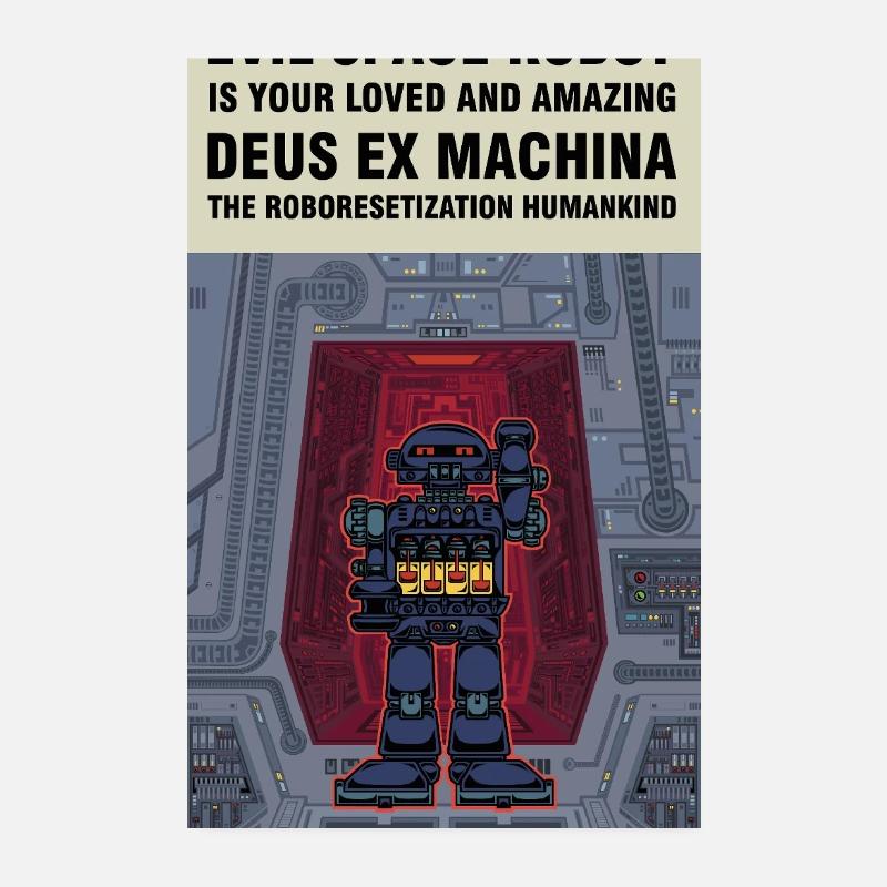 Le méchant robot de l’espace envahit la Terre Poster 20 x 30 cm