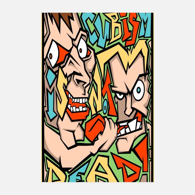 Kubismus - Poster 20x30 cm - Weiß