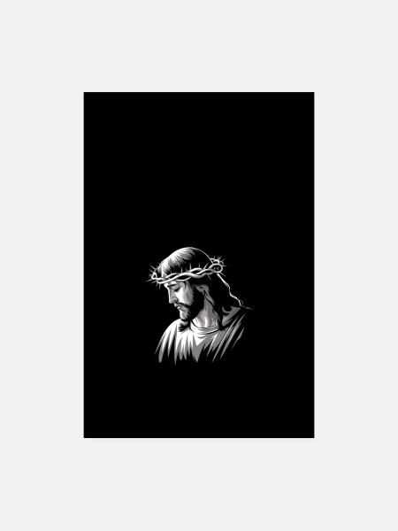 Jesus Christus Christian Believer Religiöser - Poster 20x30 cm - Weiß - Vorne