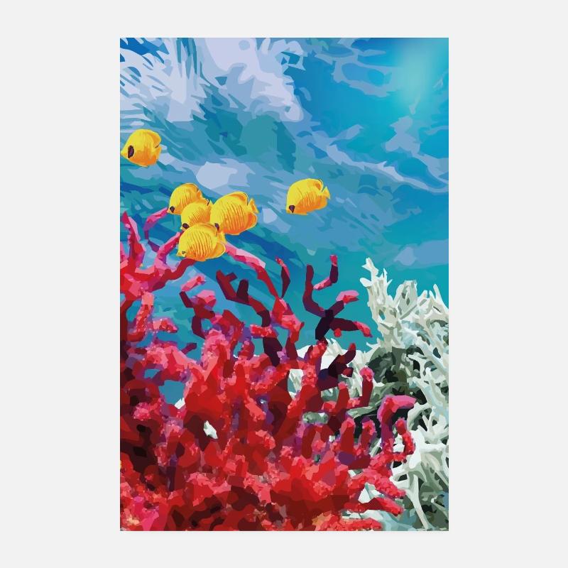 Monde sous-marin vibrant du récif corallien Poster 20 x 30 cm