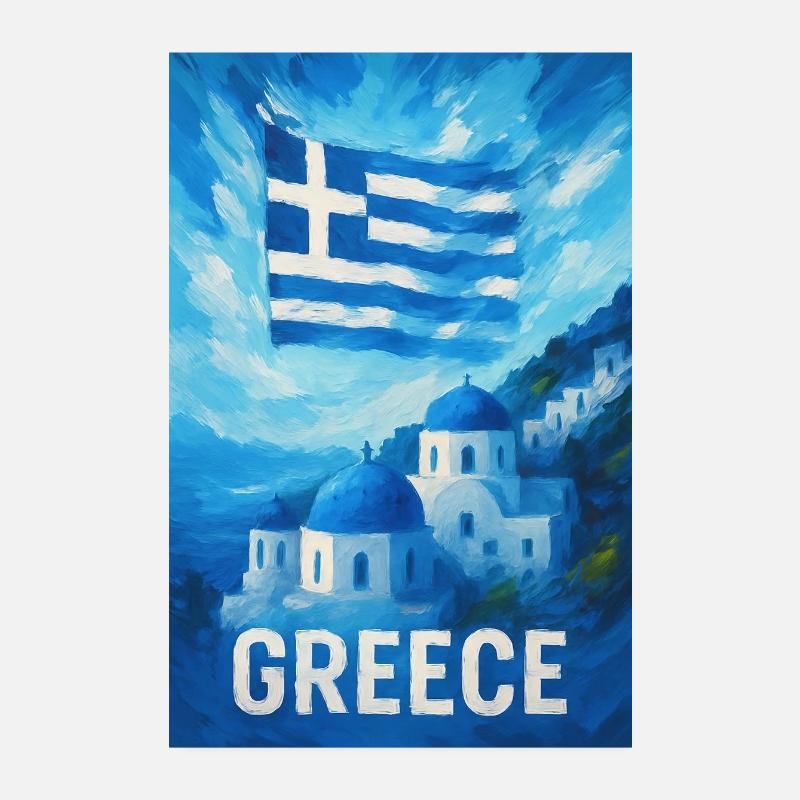 Greece - Blue Paradise Poster 8" x 12" (20x30 cm)