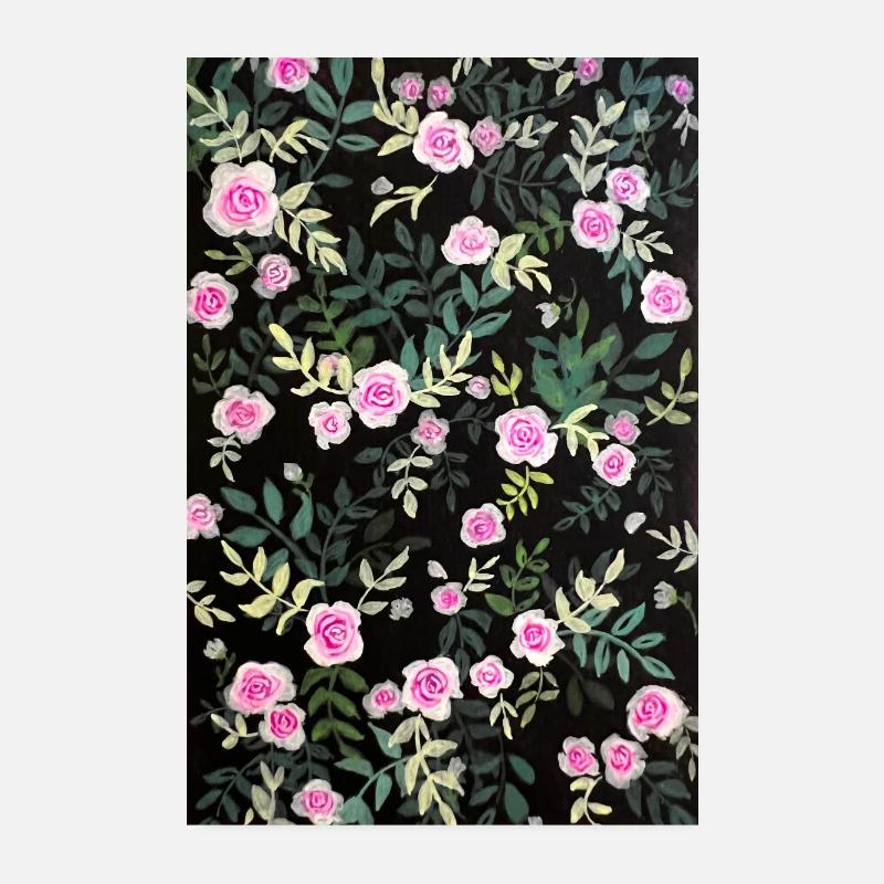 Vintage rose pattern Poster 8" x 12" (20x30 cm)