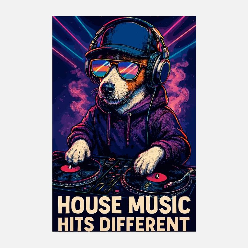 La house hit dans un style différent de DJ Jack Russell Poster 20 x 30 cm