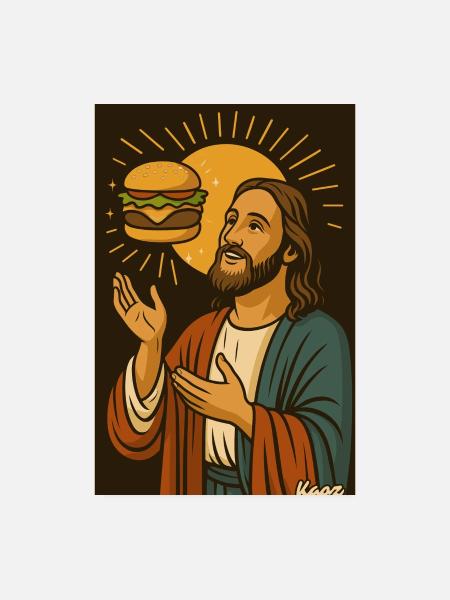 Burger Blessing Sunrise - Poster 8" x 12" (20x30 cm) - white - Front