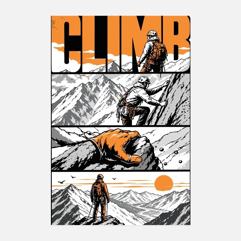 Summit Mountain Climber Poster 20x30 cm