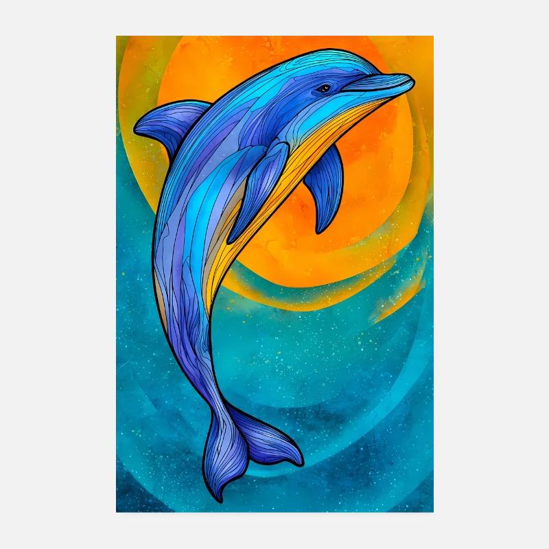 Delfin Poster 20x30 cm