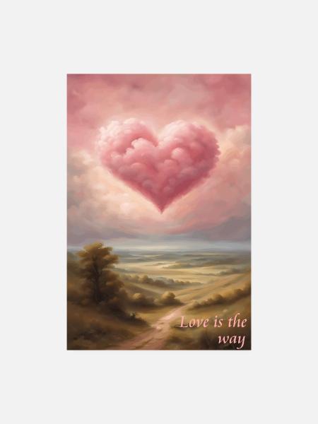 Herzwolke am Abend - Poster 20x30 cm - Weiß - Vorne