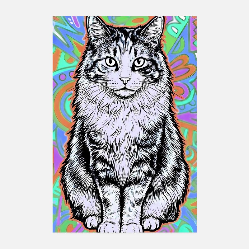 chat Poster 20 x 30 cm
