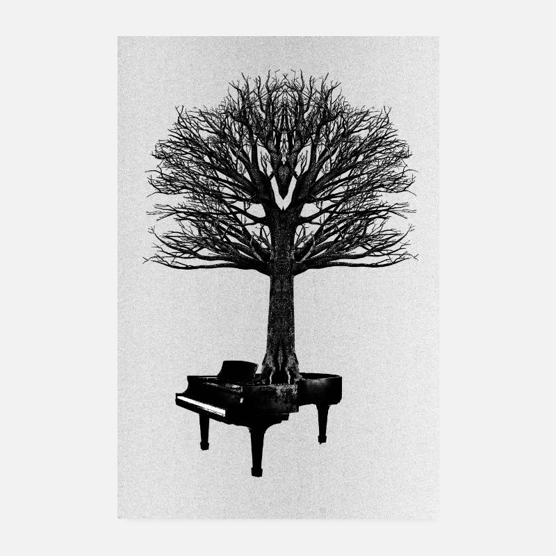 pianiste - Poster 20 x 30 cm - blanc