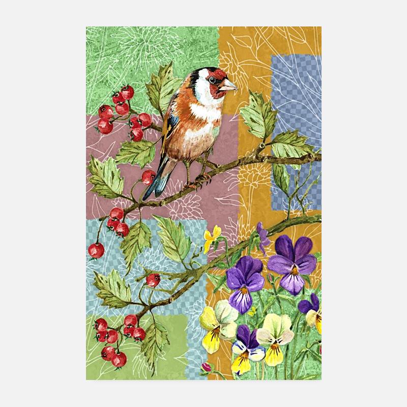 Vogel - Poster 20x30 cm - Weiß