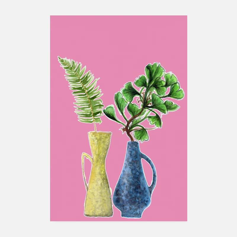 mein Rosa Retro Zuhause Dschungel - Poster 20x30 cm - Weiß