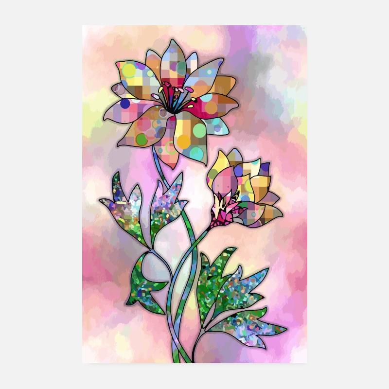 Colorful flowers Poster 8" x 12" (20x30 cm)
