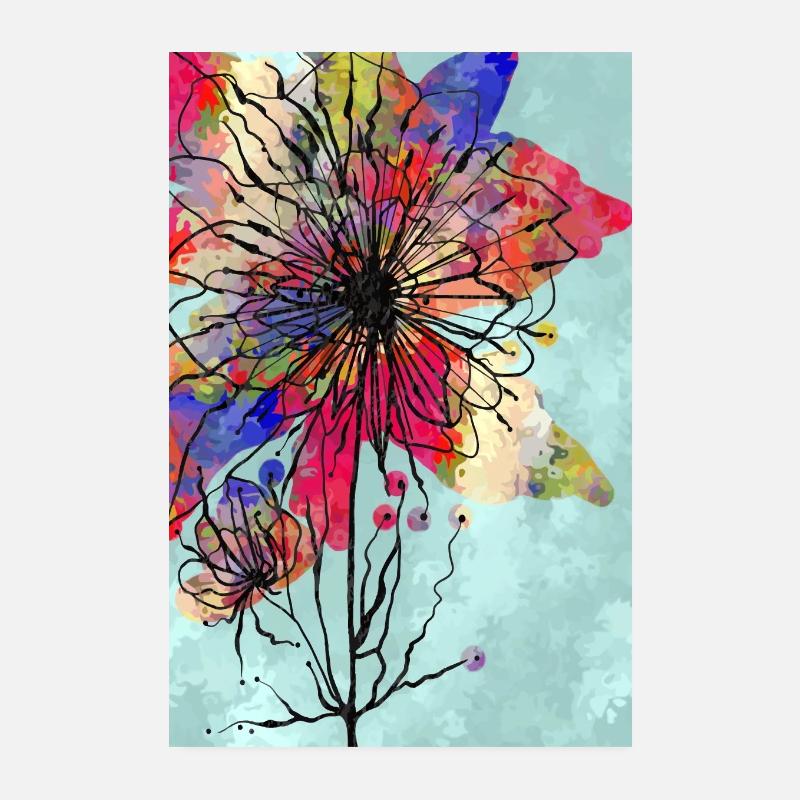 Fleur colorée Poster 20 x 30 cm