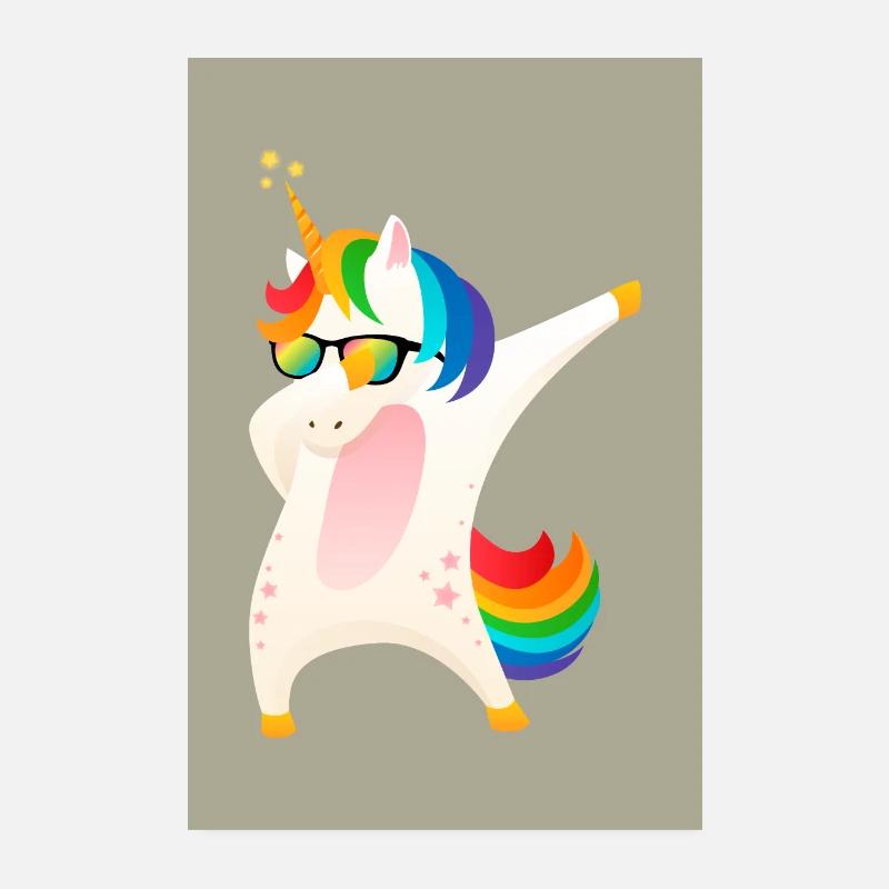 Dabbing Unicorn Dab Dance Poster 20 x 30 cm